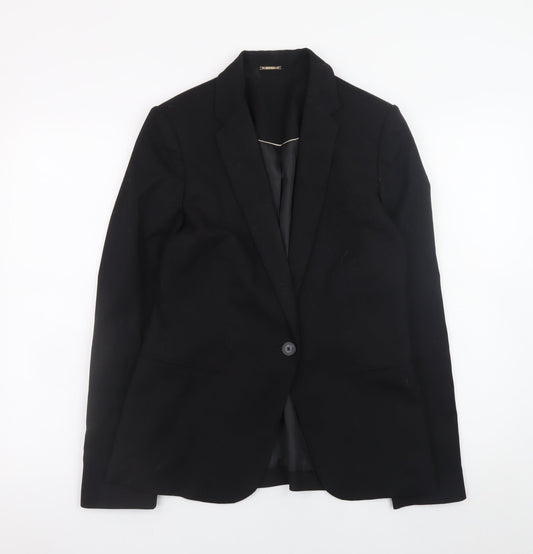 Mango Women's Black Blazer Jacket Size 8 Regular Fit