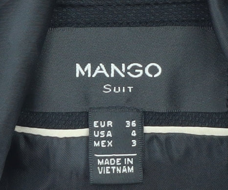 Mango Women's Black Blazer Jacket Size 8 Regular Fit