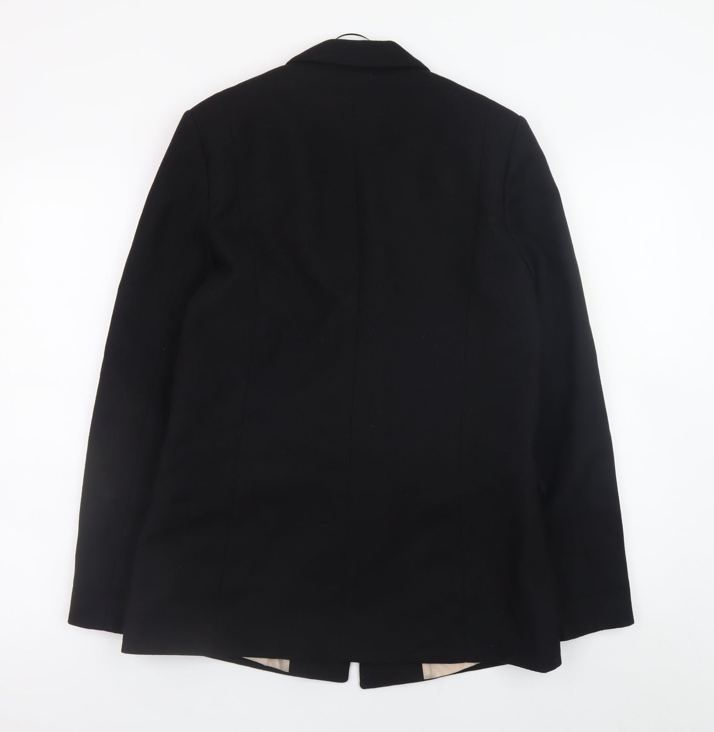 Oasis Women's Black Size 12 Blazer Jacket Classic Mid-Length Workwear