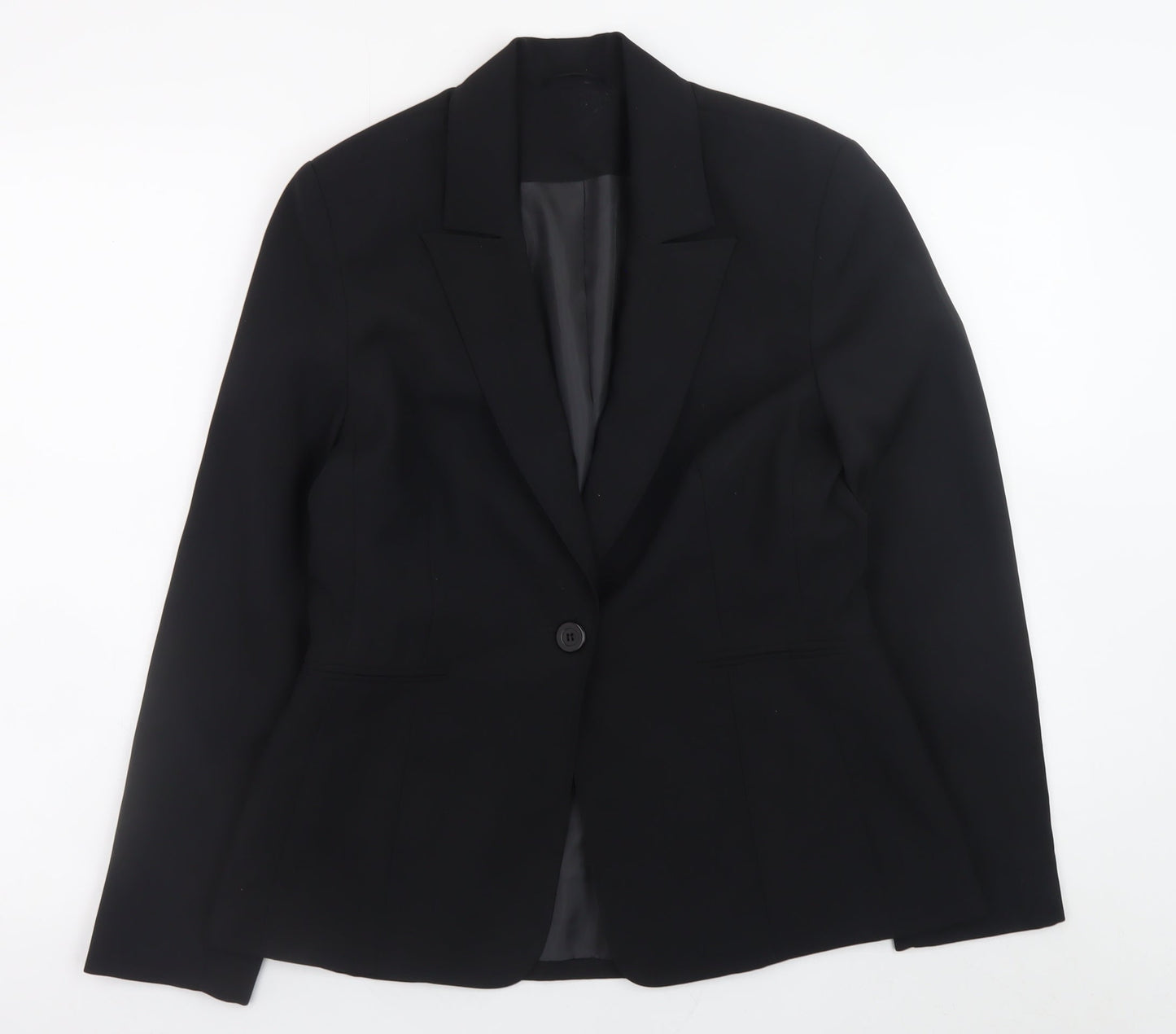 Essentials Women’s Black Classic Blazer Size 10 Lined Work Jacket