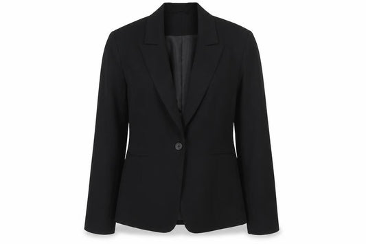 Essentials Women’s Black Classic Blazer Size 10 Lined Work Jacket