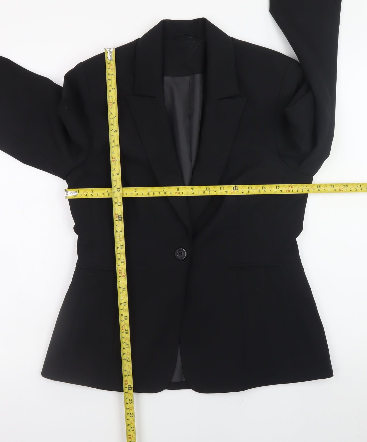 Essentials Women’s Black Classic Blazer Size 10 Lined Work Jacket