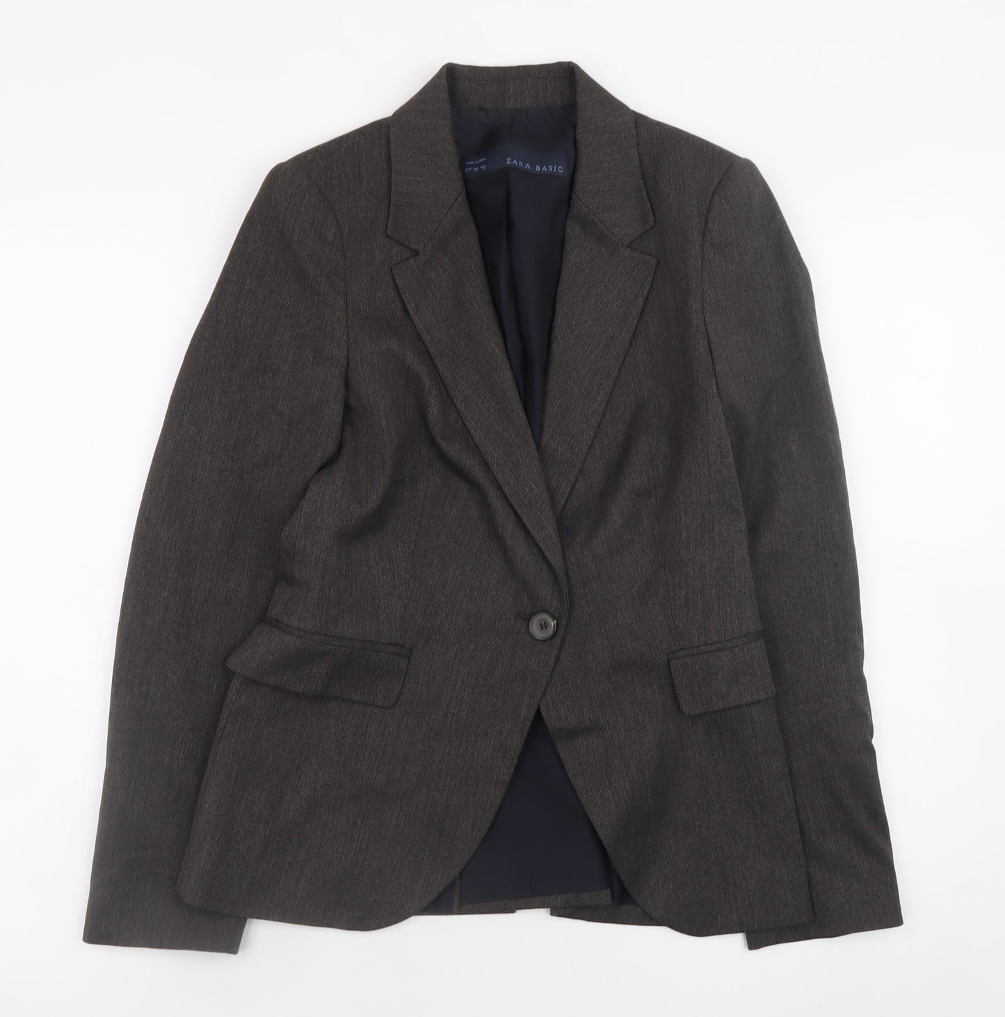 Zara Basic Women’s Brown Blazer Size 8 Single-Breasted Work Jacket