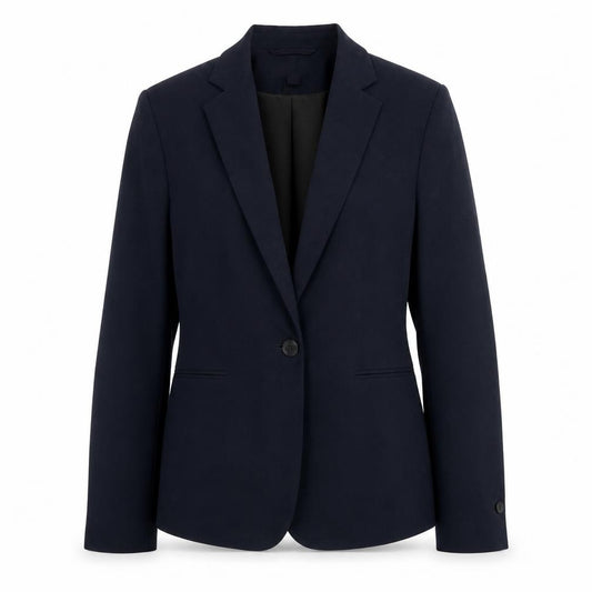 H&M Women Blue Classic Blazer Size 14 Lined Buttoned Jacket