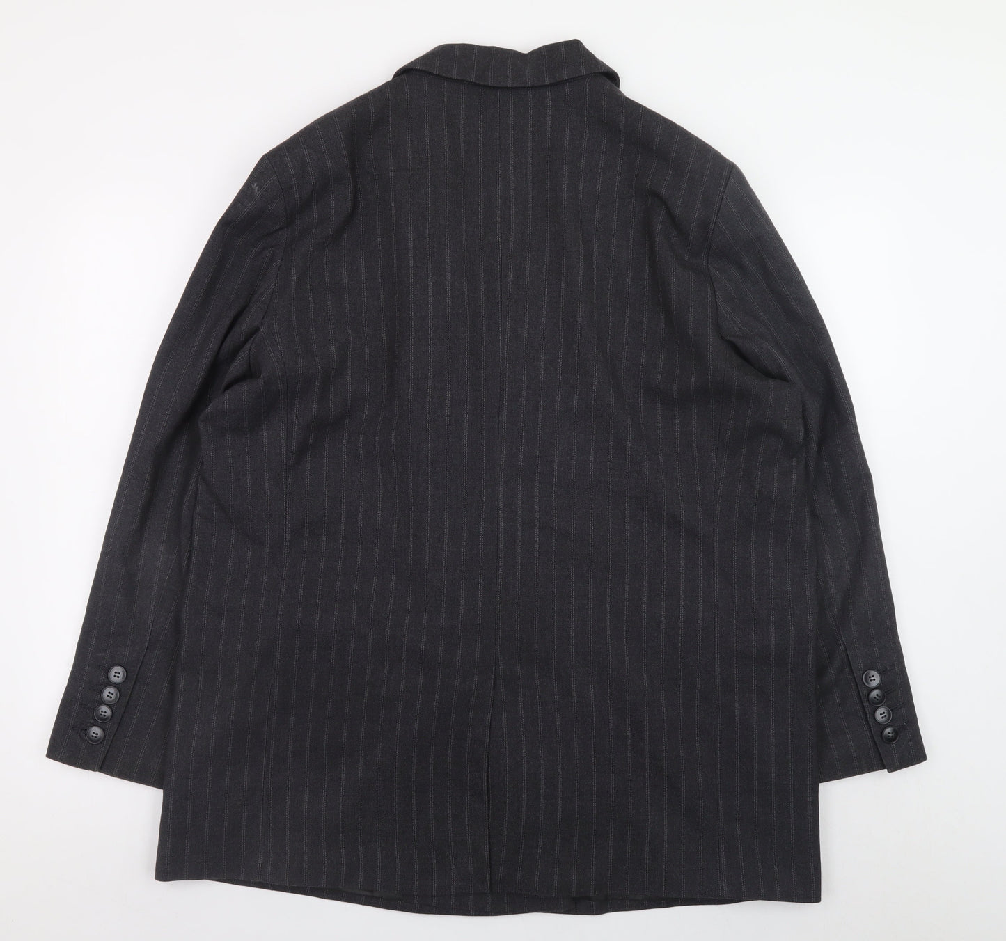 Rita Ora x Primark Womens Black Pinstripe Double Breasted Blazer UK 16