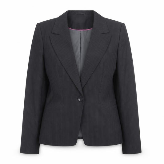 George Women's Black Pinstripe Blazer UK 14 Business Formal Jacket