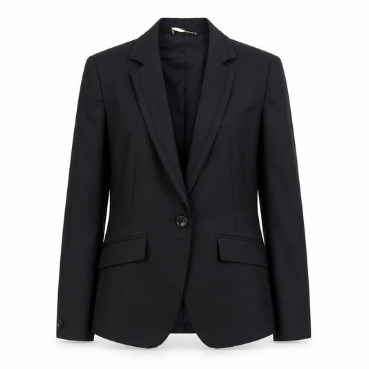 m.f.editorial Womens Black Wool Blend Blazer Jacket M