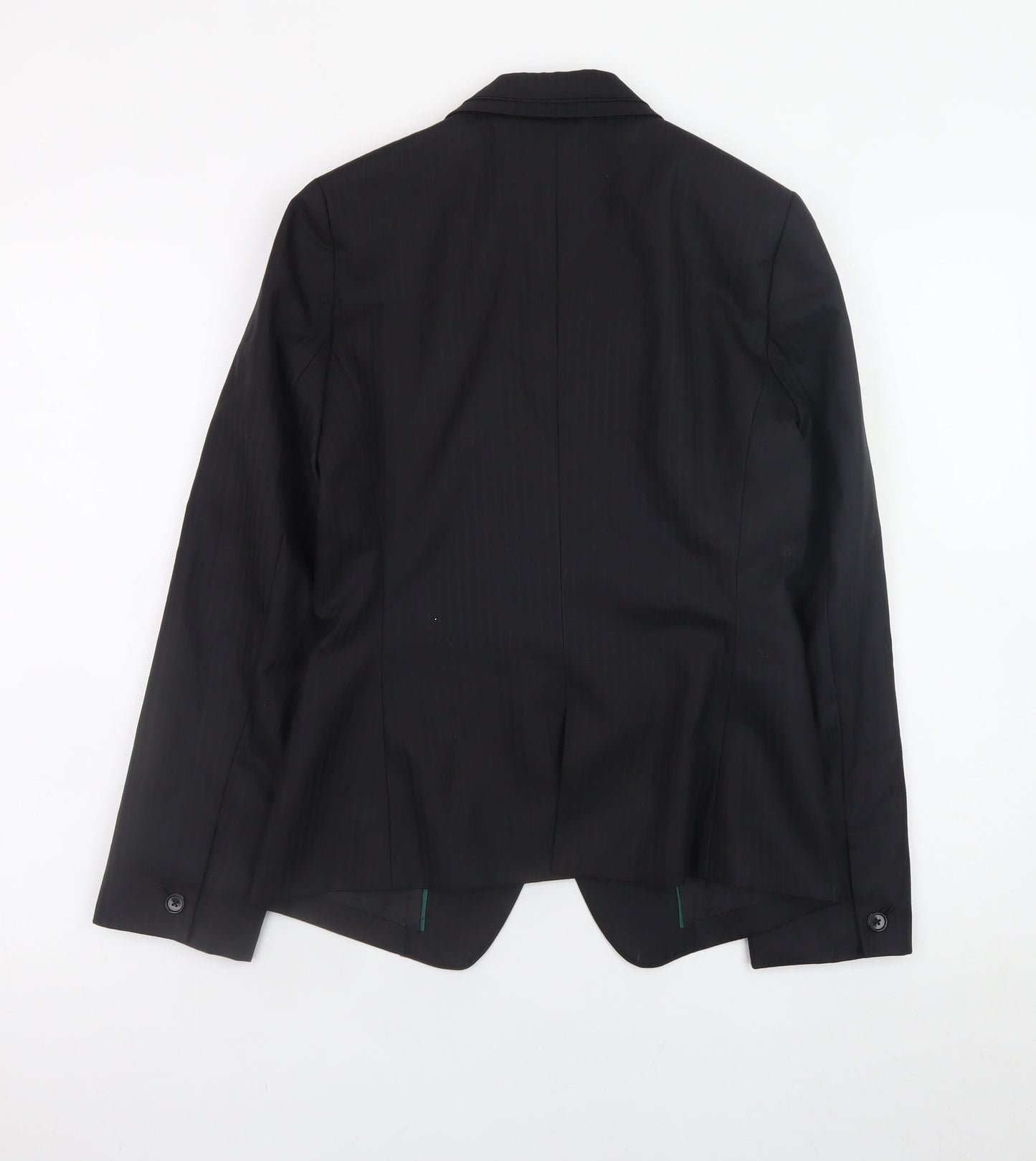 m.f.editorial Womens Black Wool Blend Blazer Jacket M