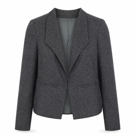 Monsoon Women’s Grey Wool Blend Classic Blazer Size 8