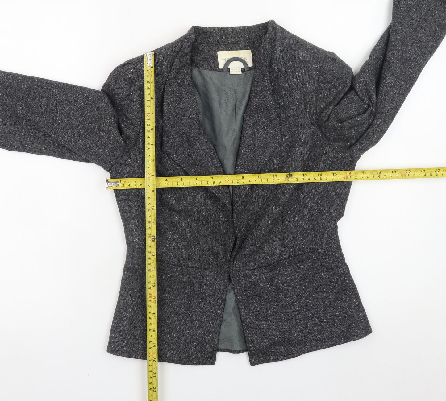Monsoon Women’s Grey Wool Blend Classic Blazer Size 8