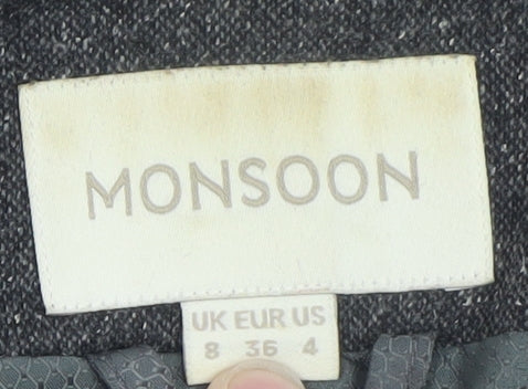 Monsoon Women’s Grey Wool Blend Classic Blazer Size 8