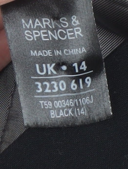 Marks and Spencer Women's Black Blazer Jacket Size 14 Regular Fit