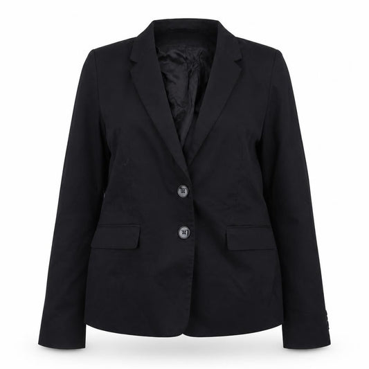 H&M Women’s Black Cotton Blazer Size 14 Classic Lined Jacket