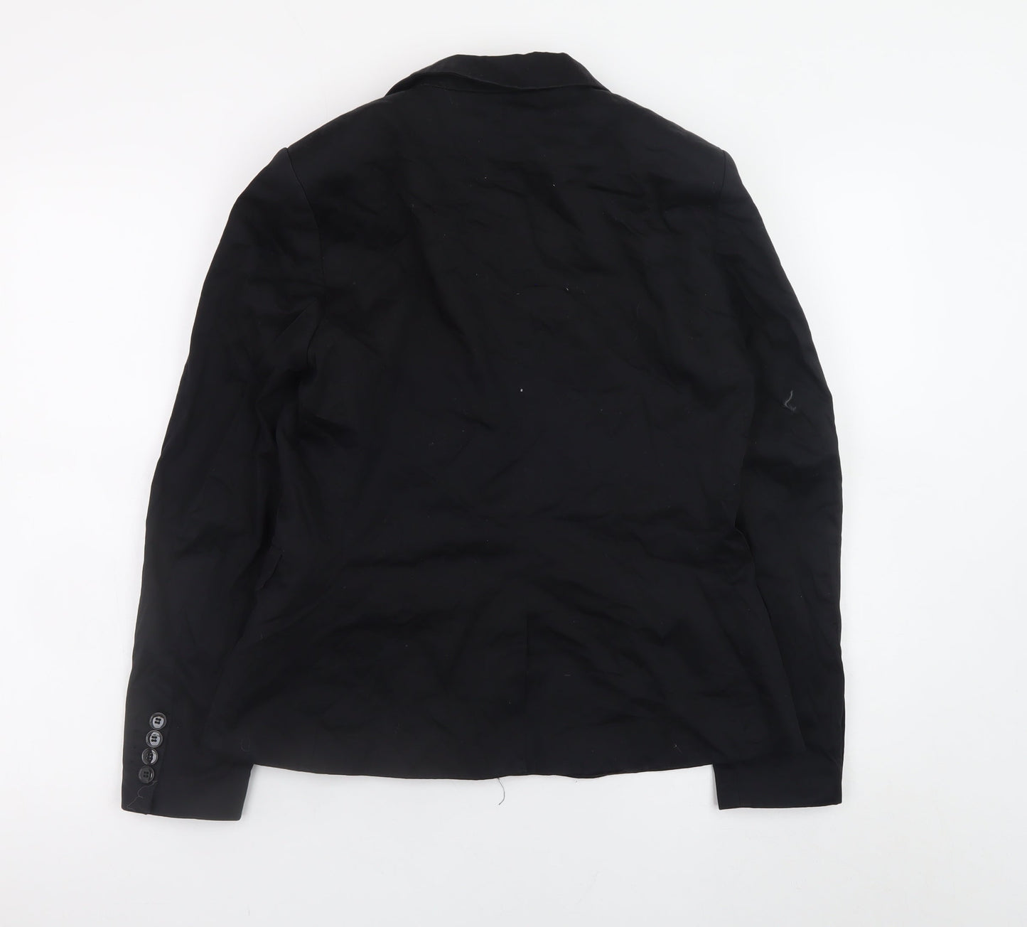 H&M Women’s Black Cotton Blazer Size 14 Classic Lined Jacket