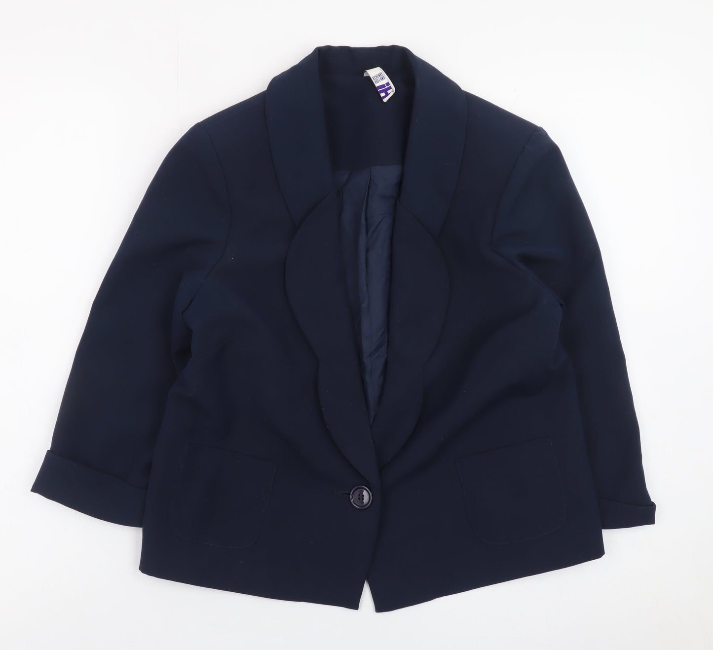 By Henry Holland Womens Navy Blazer Size 10 Polyester Blend