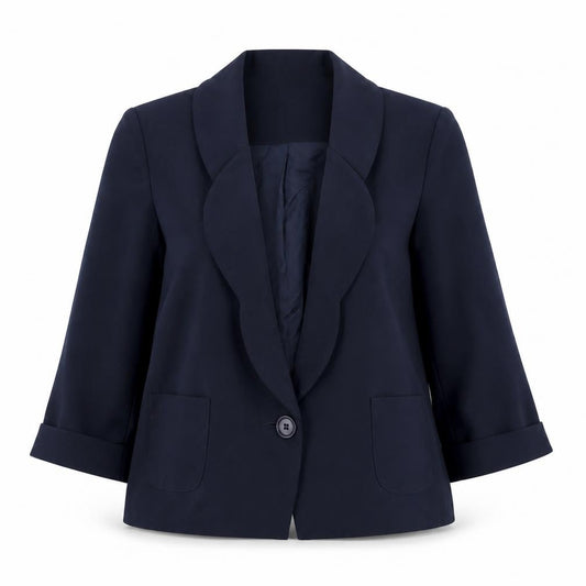 By Henry Holland Womens Navy Blazer Size 10 Polyester Blend
