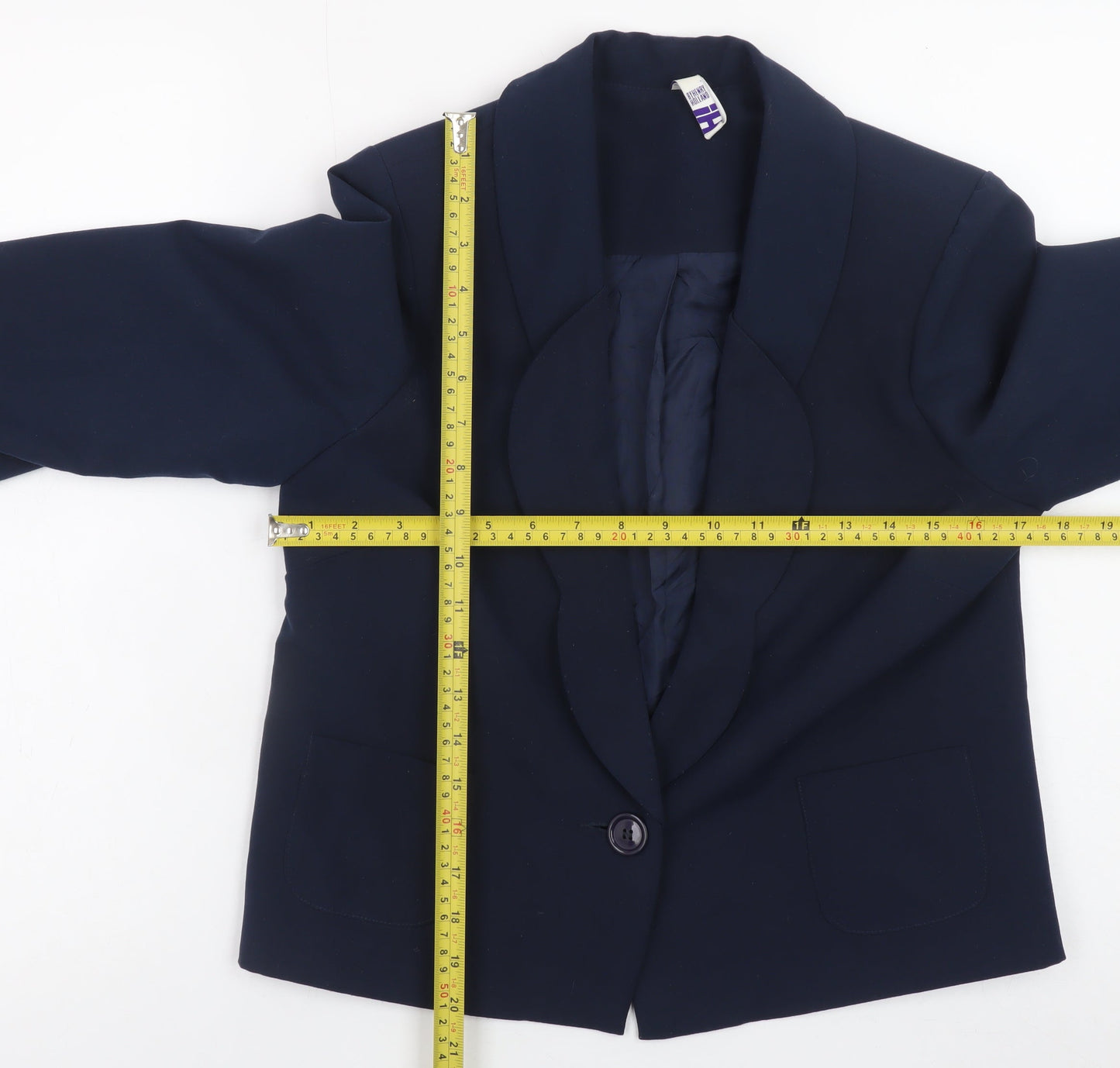 By Henry Holland Womens Navy Blazer Size 10 Polyester Blend