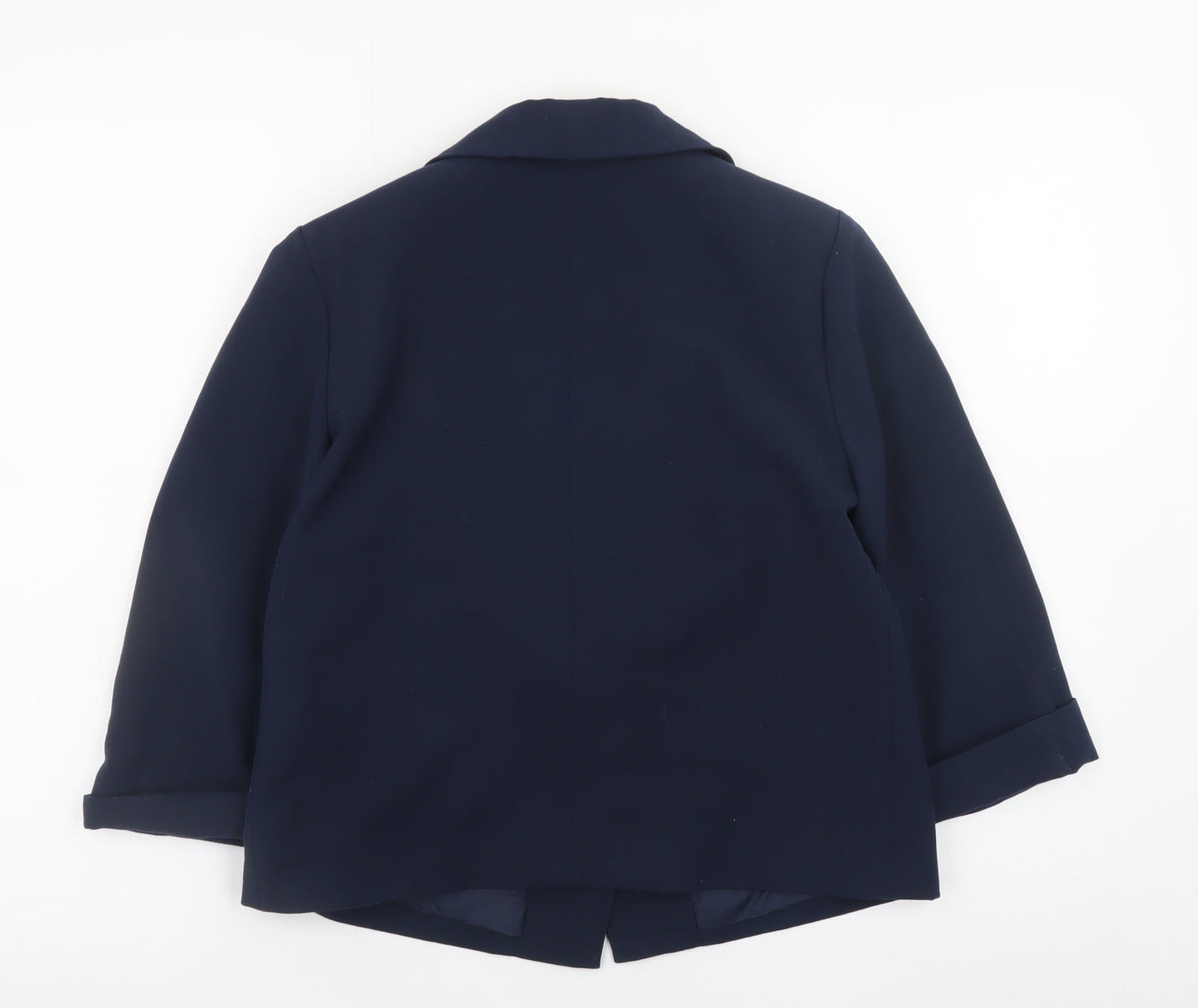By Henry Holland Womens Navy Blazer Size 10 Polyester Blend