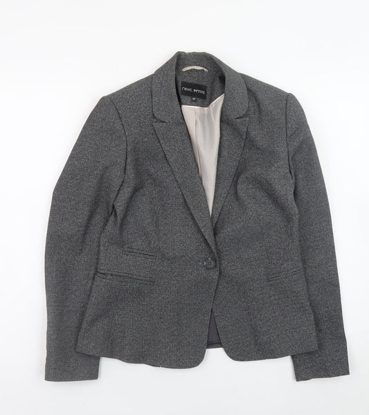 Next Petite Women's Grey Blazer Size 10 Regular Fit Work Jacket
