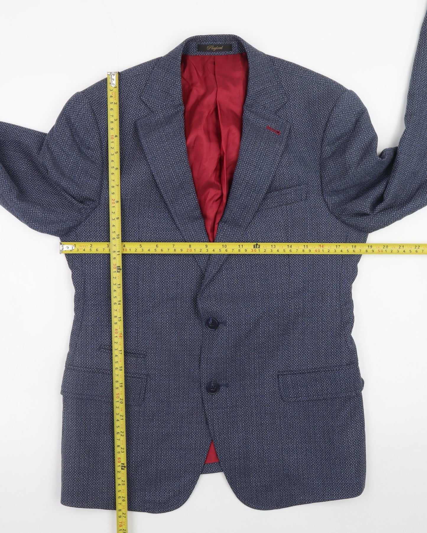 Playlord Men's Blue Wool Blend Classic Blazer Jacket M