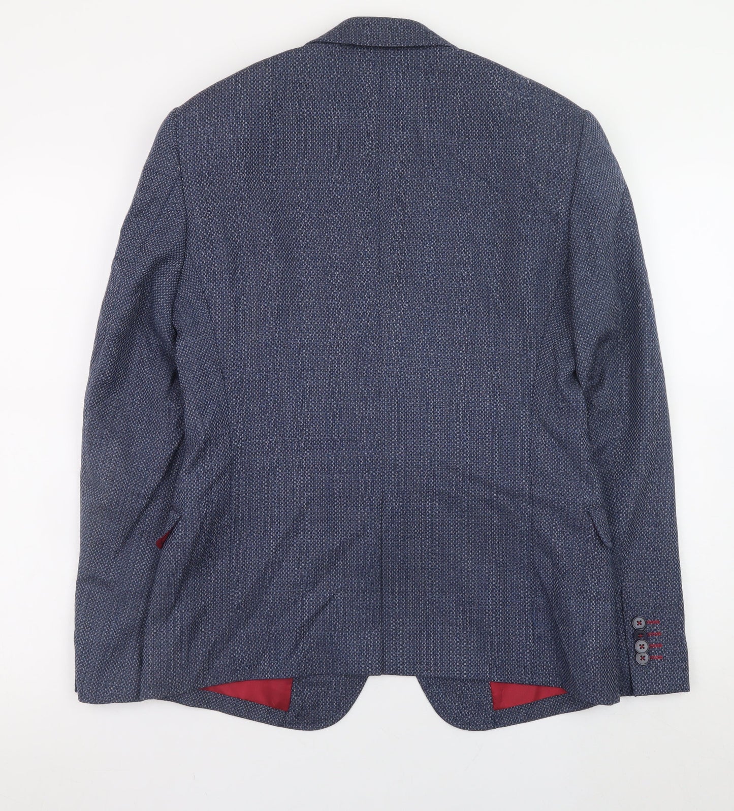Playlord Men's Blue Wool Blend Classic Blazer Jacket M