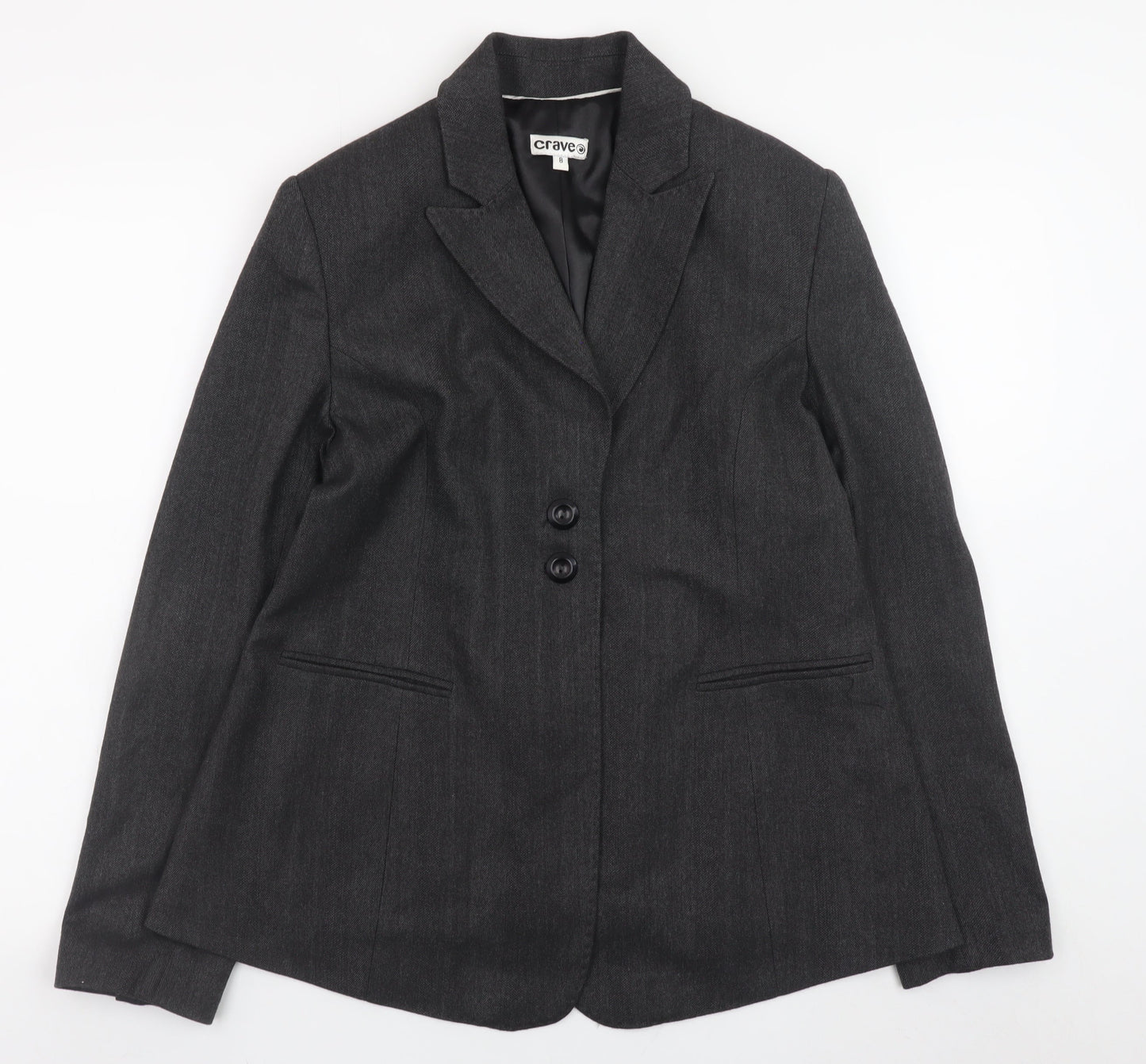Crave Women's Grey Classic Blazer Size 8 Lined Formal Jacket