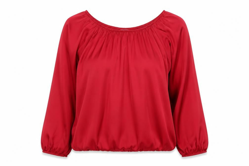 Dorothy Perkins Women Red Long Sleeve Tunic Blouse Size 14