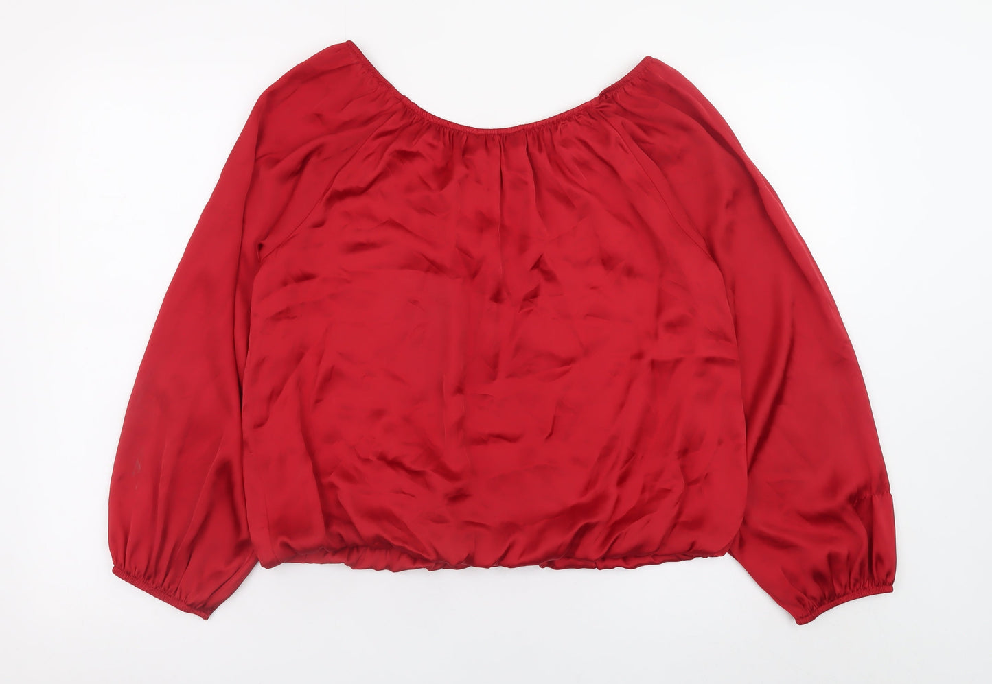 Dorothy Perkins Women Red Long Sleeve Tunic Blouse Size 14