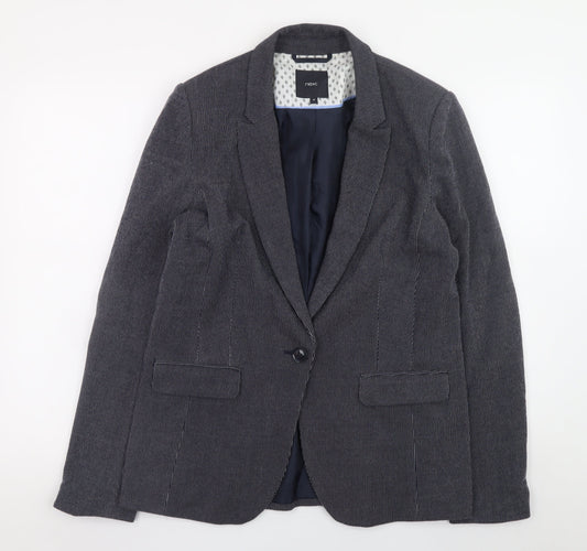 Next Womens Grey Corduroy Blazer Size 16 Classic Lined Jacket
