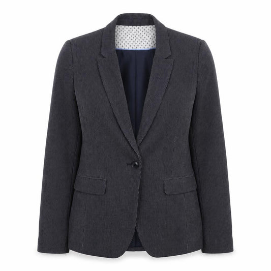Next Womens Grey Corduroy Blazer Size 16 Classic Lined Jacket