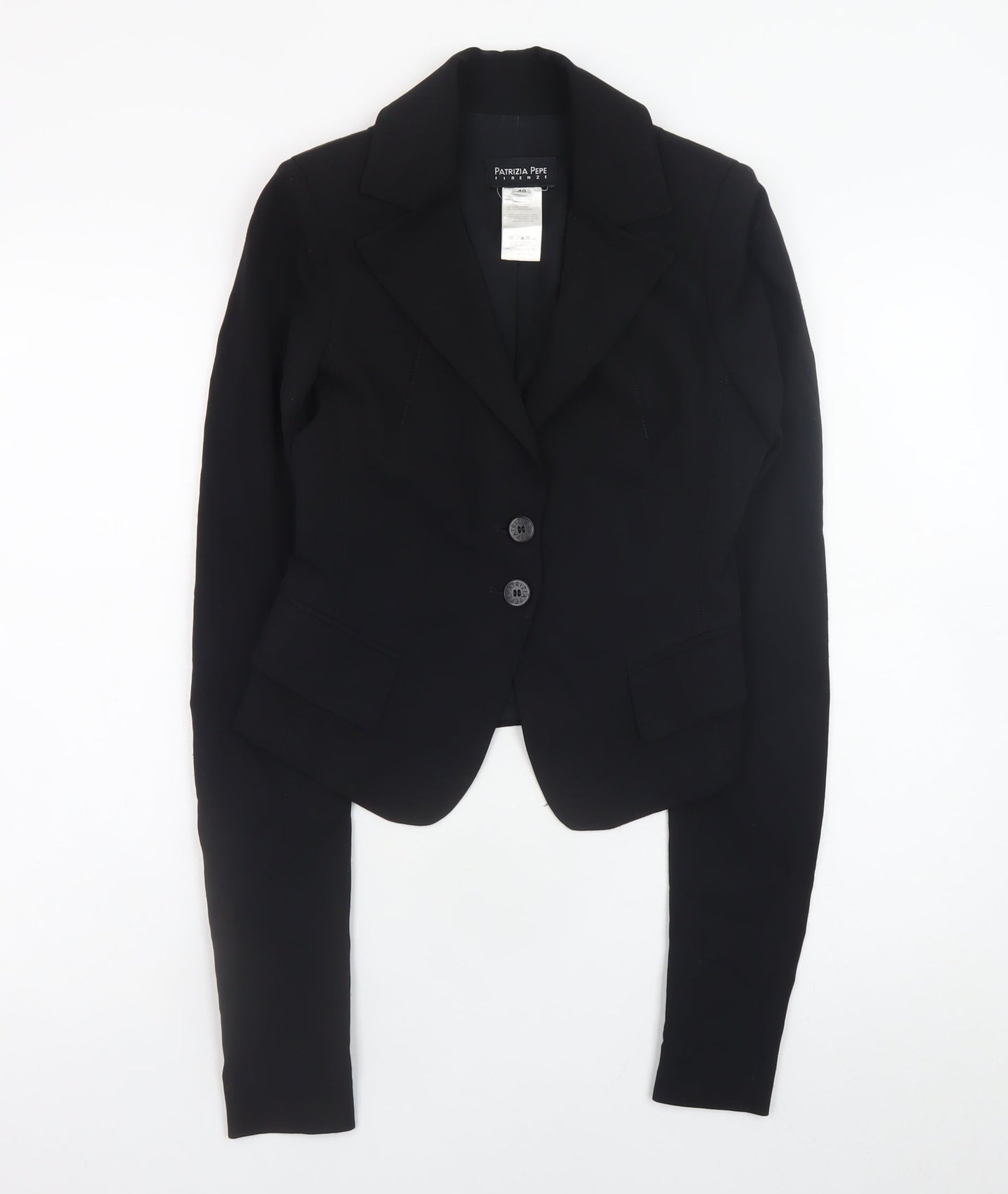 Patrizia Pepe Women’s Black Wool Blend Slim Fit Blazer Size 12