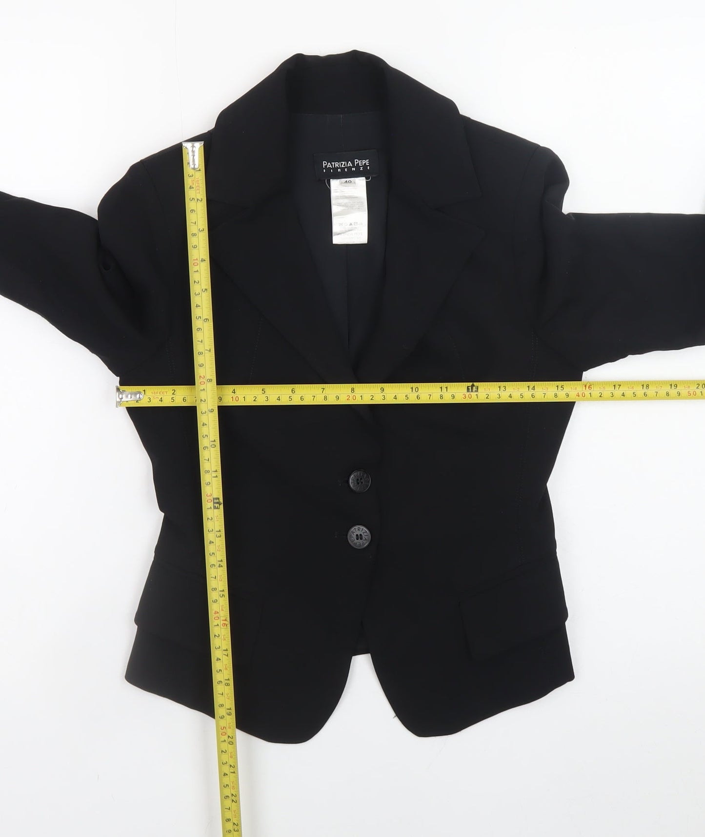 Patrizia Pepe Women’s Black Wool Blend Slim Fit Blazer Size 12