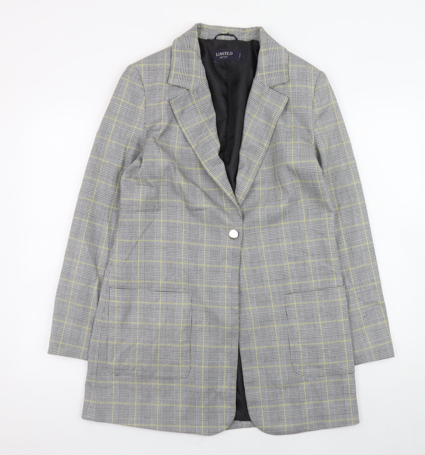 Marks and Spencer Women’s Grey Check Blazer Jacket Size 8 Regular