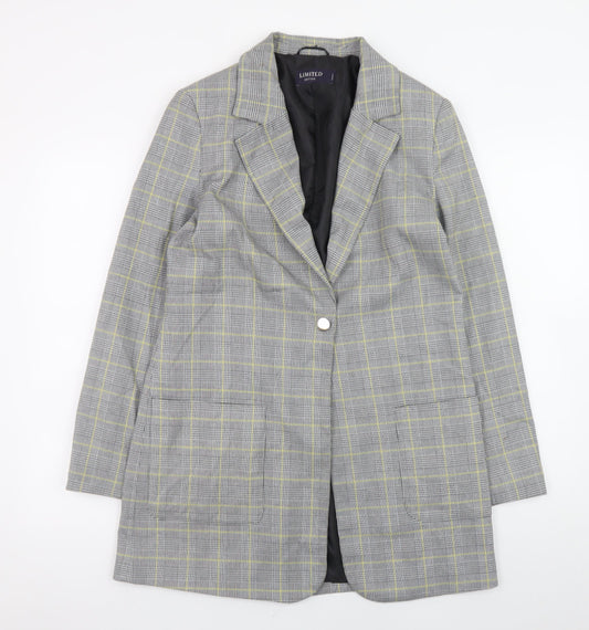 Marks and Spencer Women’s Grey Check Blazer Jacket Size 8 Regular