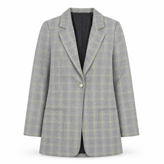 Marks and Spencer Women’s Grey Check Blazer Jacket Size 8 Regular