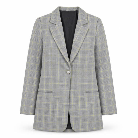 Marks & Spencer Women’s Grey Check Blazer Jacket Size 8 Regular