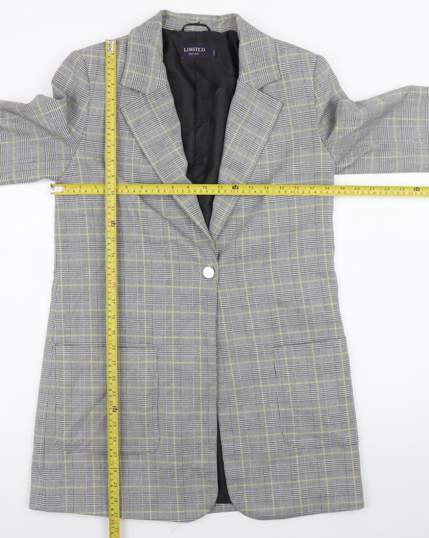 Marks and Spencer Women’s Grey Check Blazer Jacket Size 8 Regular