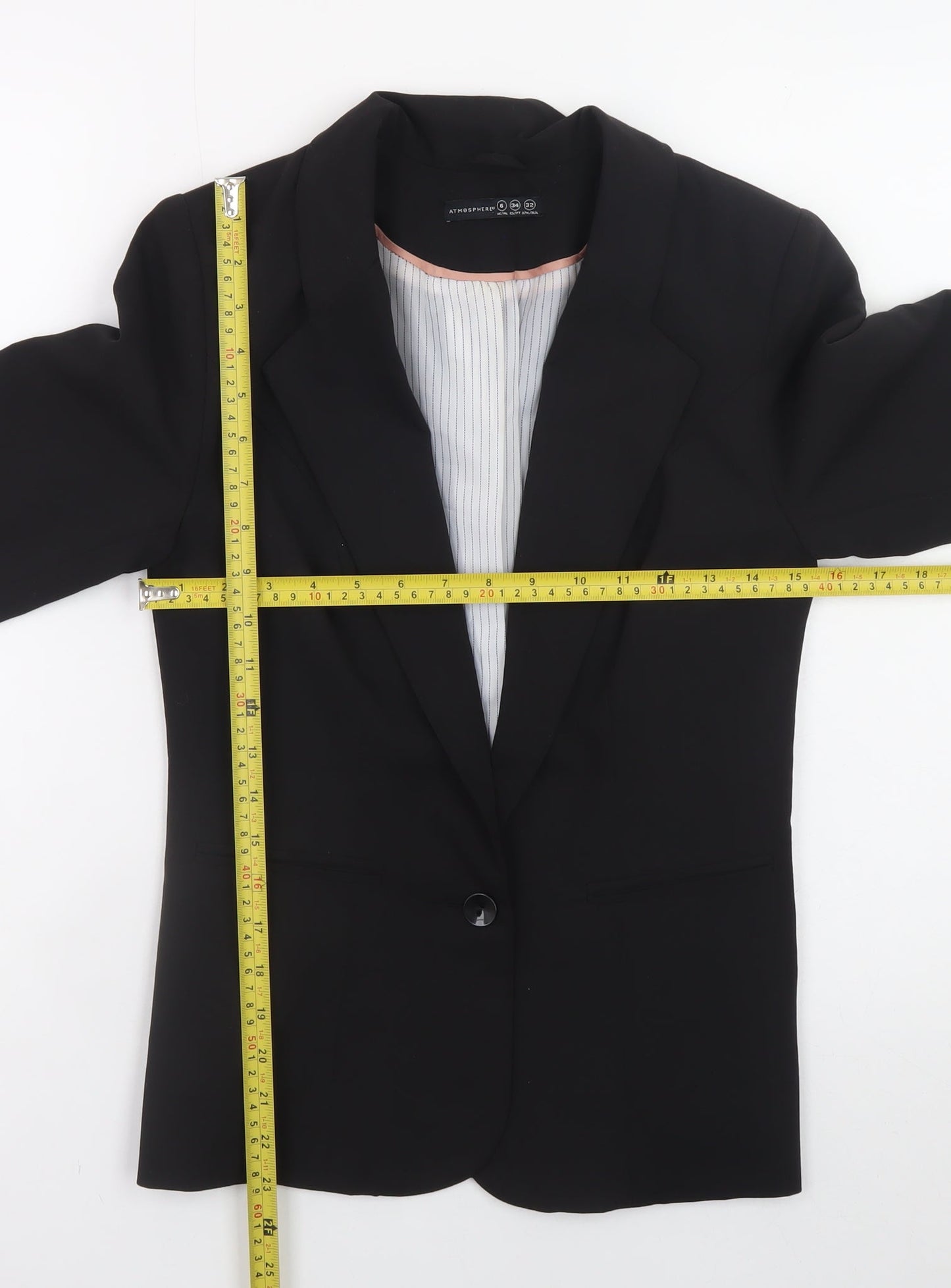 Atmosphere Women's Black Size 6 Blazer Jacket Workwear Classic Style