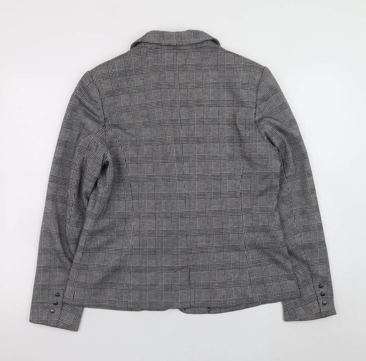 Damart Women's Grey Check Blazer UK 14 Classic Lined Jacket