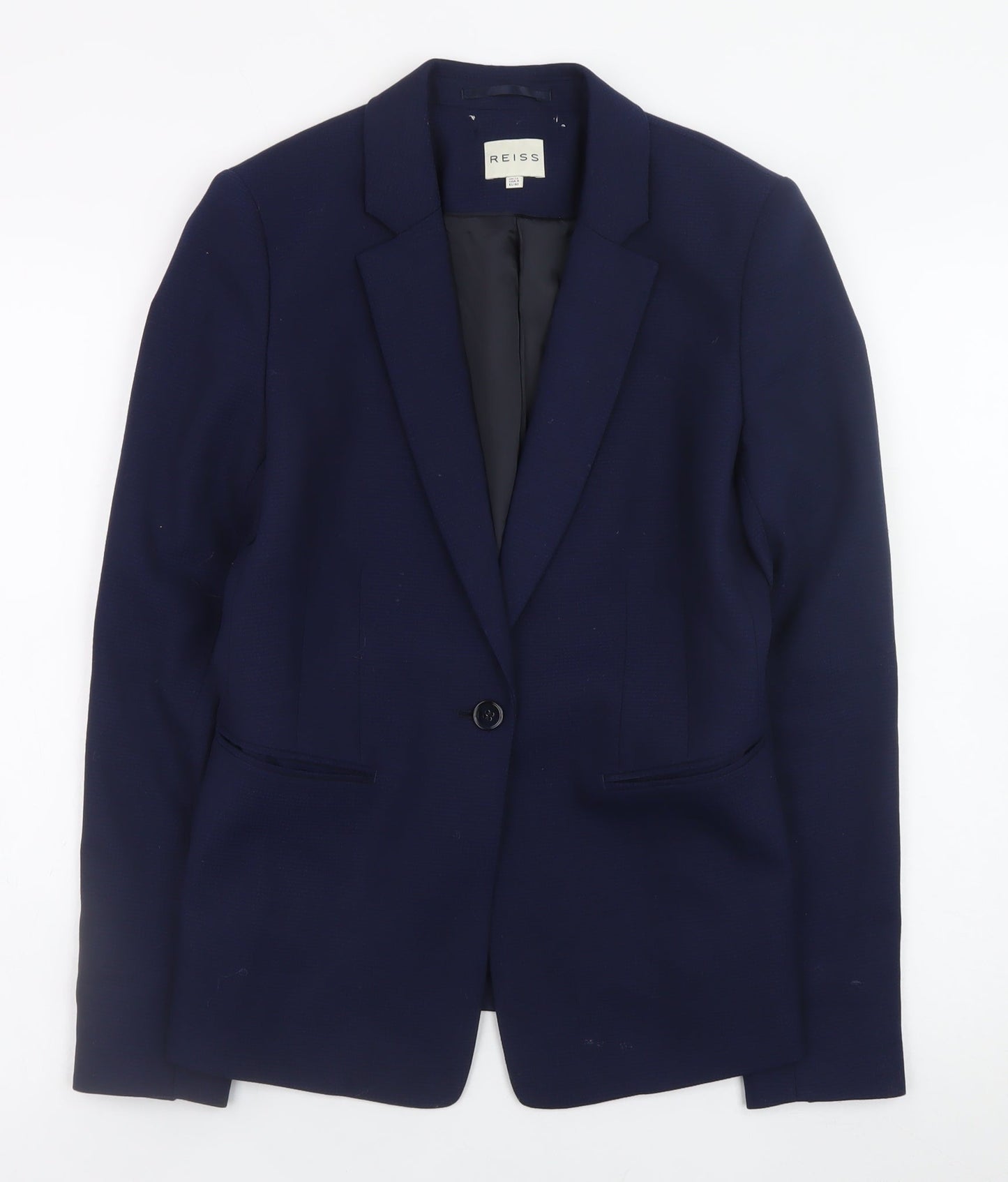 Reiss Women's Blue Wool Blend Slim Fit Blazer UK 12