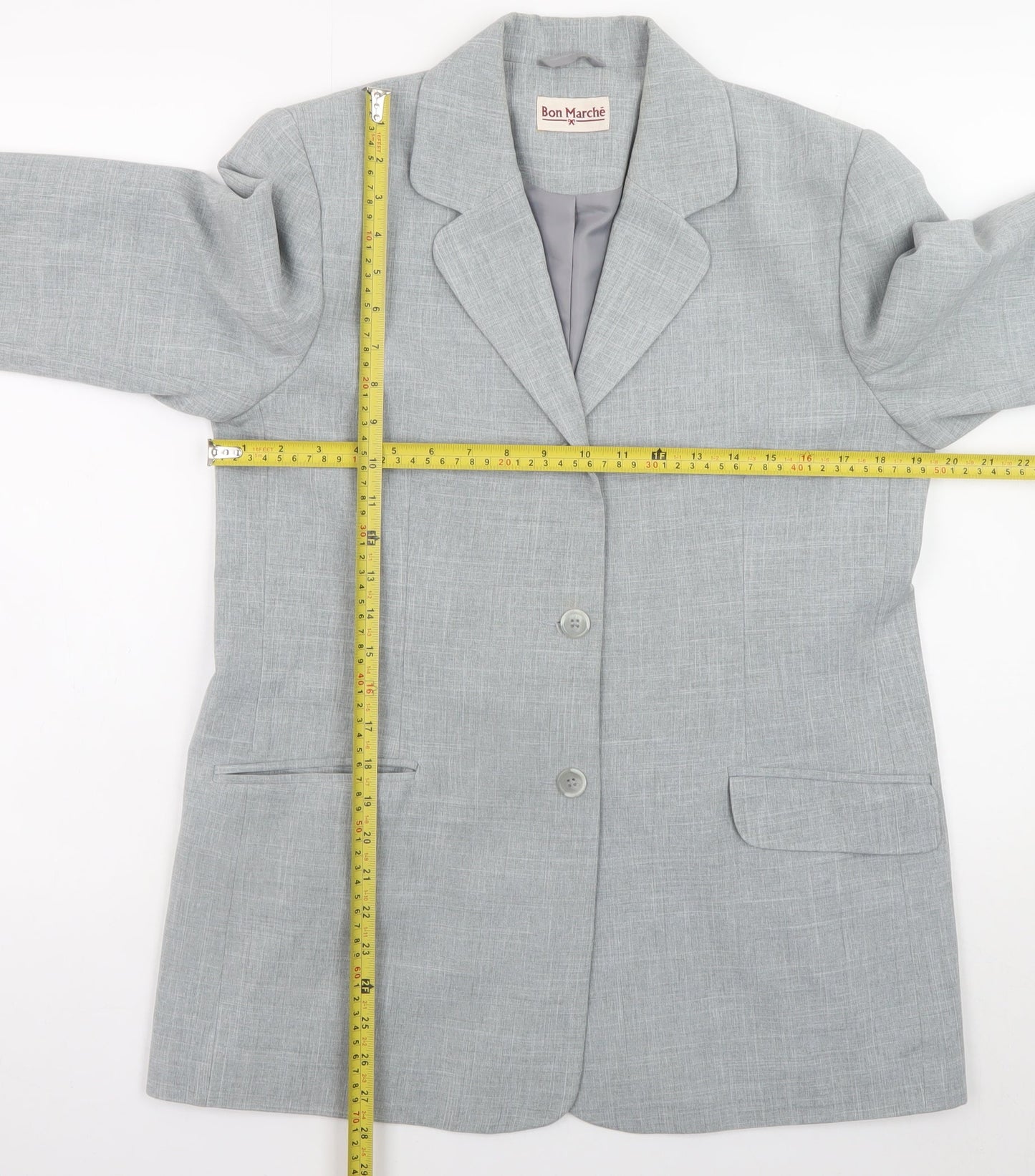 Bon Marché Women Grey Size 14 Blazer Jacket Classic Formal