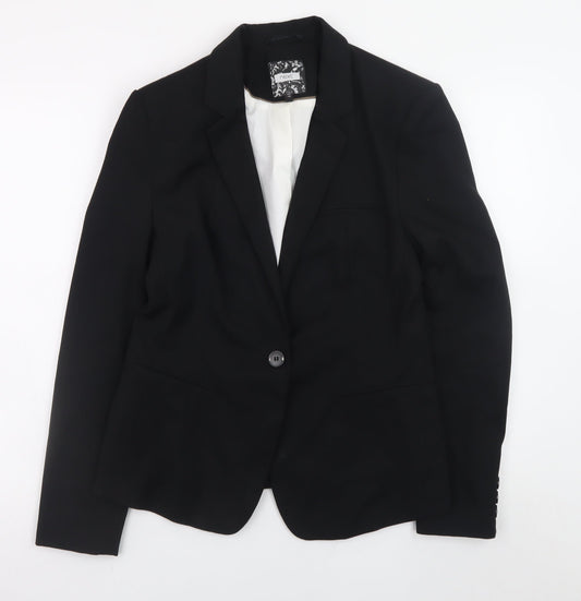 Next Women's Black Blazer UK 14 Classic Lined Work Jacket