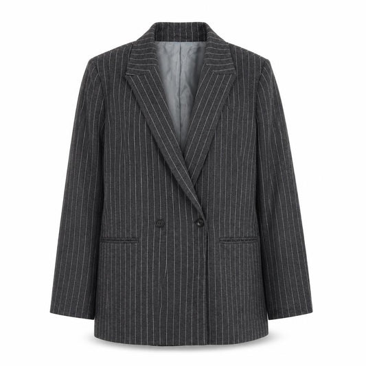 LCW Casual Women's Grey Pinstripe Blazer M Business Style