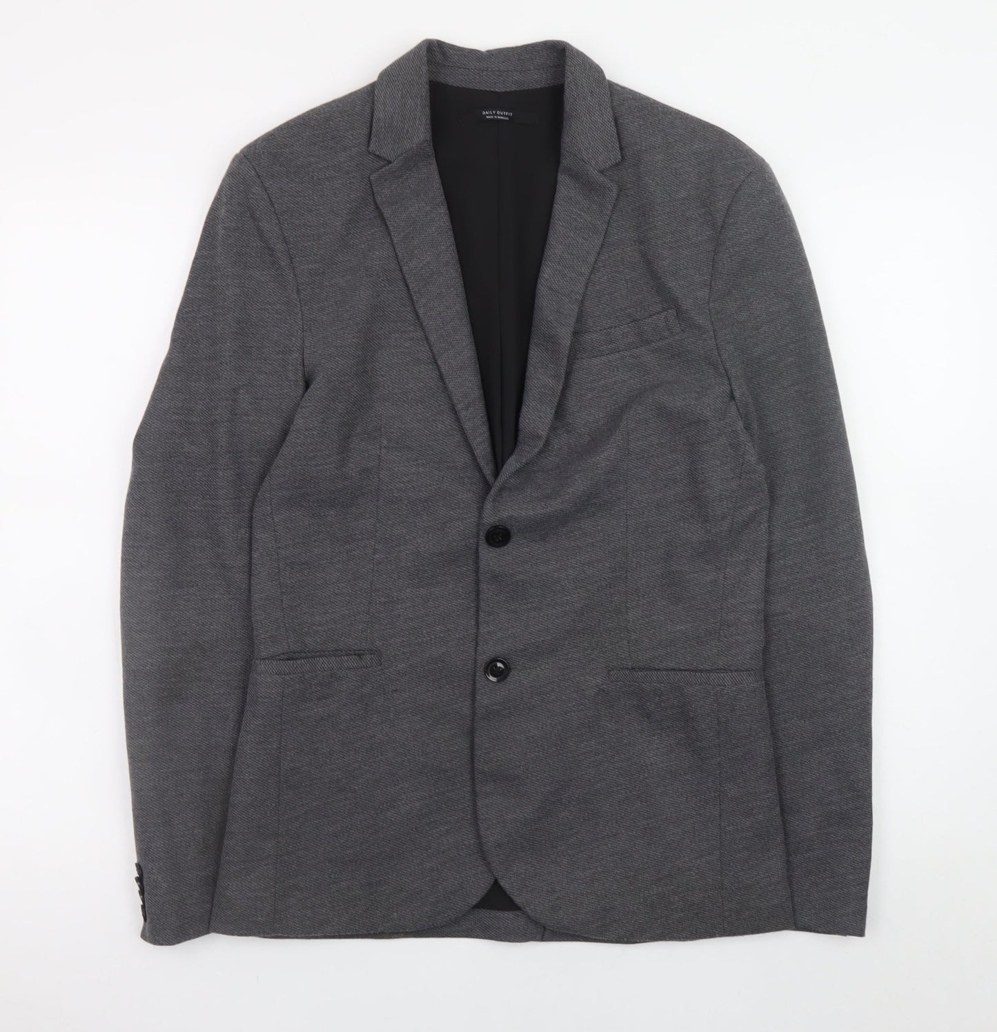 Zara Women Grey Blazer Jacket Size 8 Regular Fit