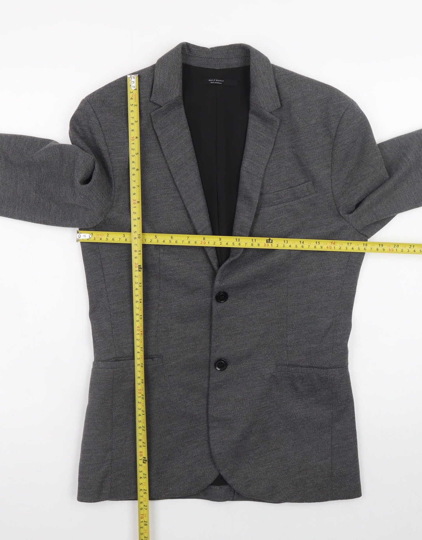 Zara Women Grey Blazer Jacket Size 8 Regular Fit