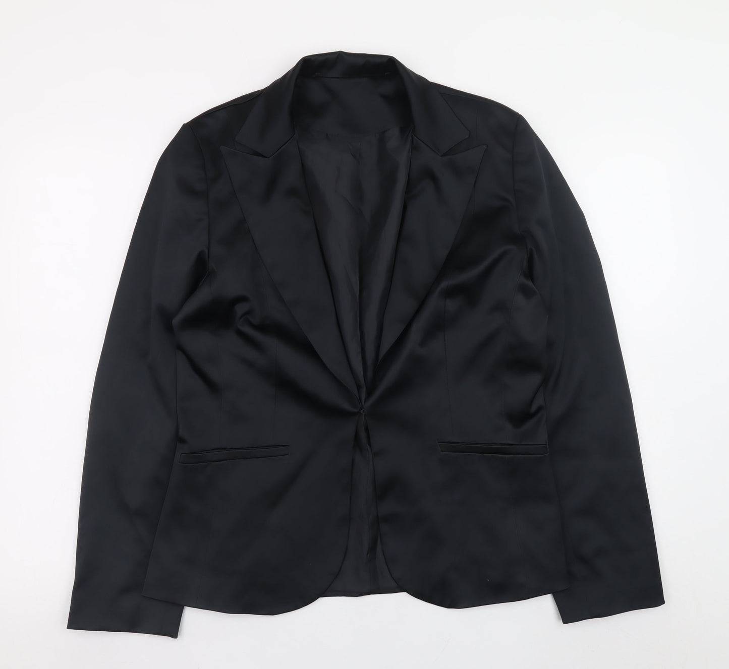 New Look Women’s Black Size 14 Satin Blazer Jacket