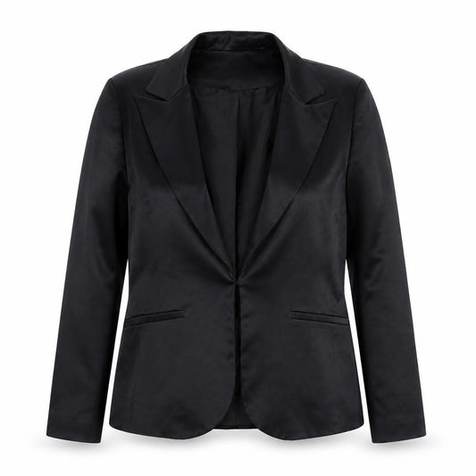 New Look Women’s Black Size 14 Satin Blazer Jacket