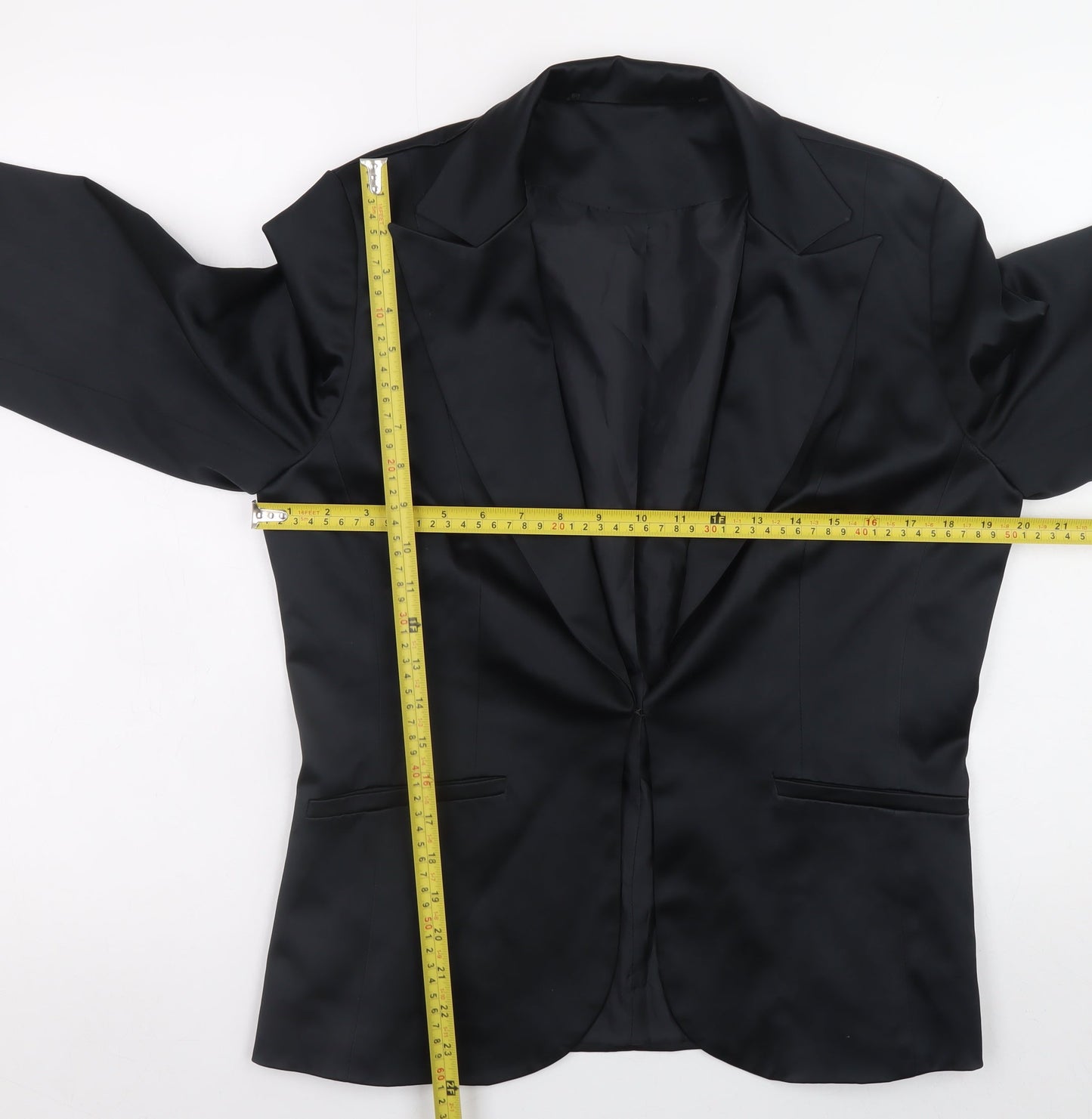 New Look Women’s Black Size 14 Satin Blazer Jacket