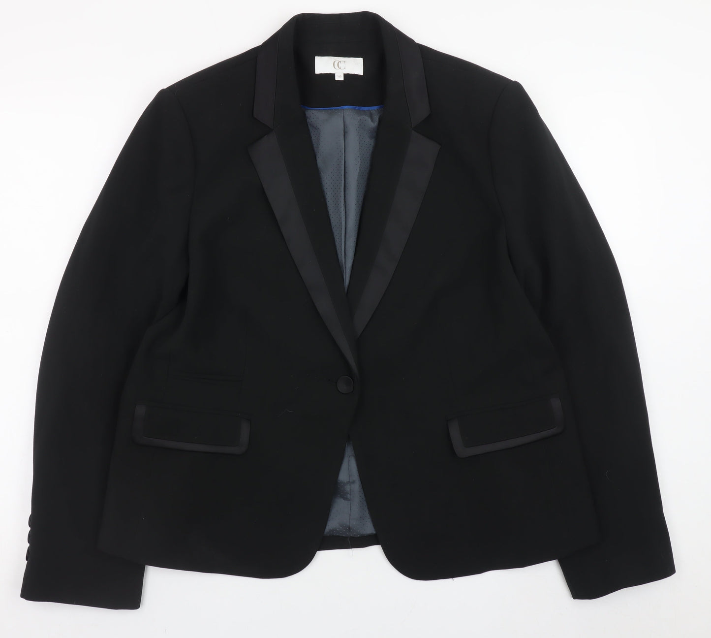 CC Women's Black Size 18 Classic Lined Blazer Jacket