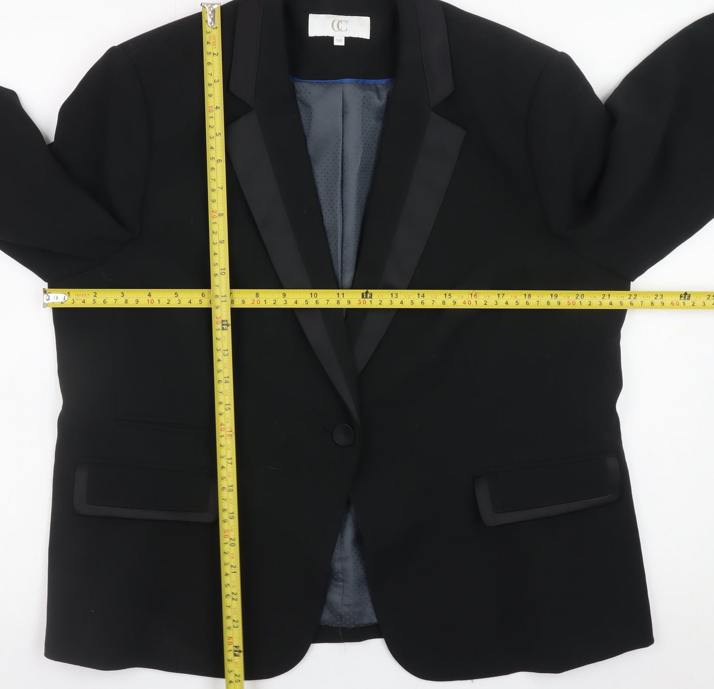 CC Women's Black Size 18 Classic Lined Blazer Jacket
